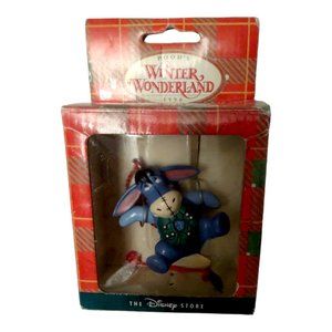 Rare Vtg 1996 Pooh's Winter Wonderland Xmas Ornament The Disney Store - Eeyore